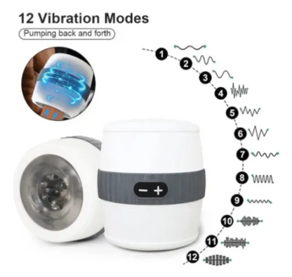 Masturbador Vibrador Crystal Sensivo – Doble Motor, Textura y Carga USB